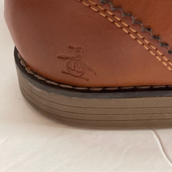 PENGUIN WAYLON OXFORDS LEATHER BUSINESS DRESS SHOES MENS Brown SZ 7 - Picture 6 of 13